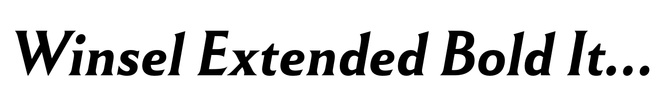 Winsel Extended Bold Italic